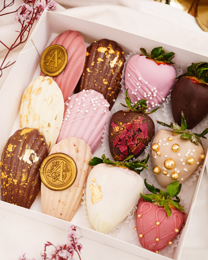 Designer Strawberries and Madeleines Box